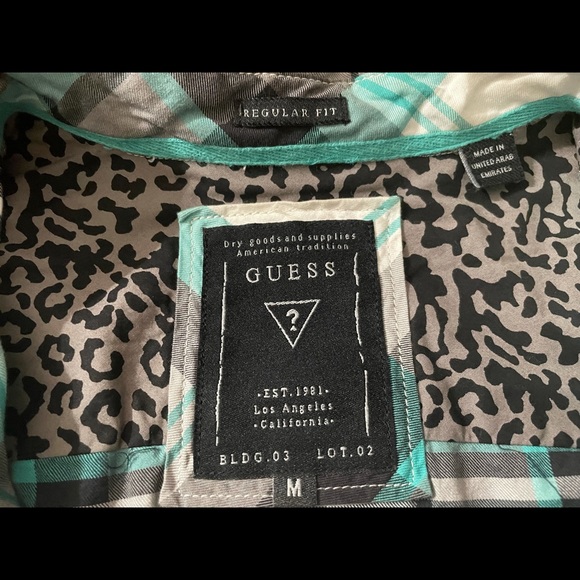 GUESS men’s plaid button up regular fit shirt - Picture 4 of 4